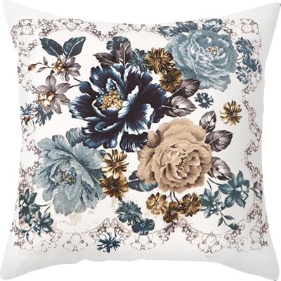 China Retro PORTABLE Flower Pillowcases Pillow Cover Peach Skin Custom Sofa Seat Cushion Covers Pillow Case For Home Decor for sale