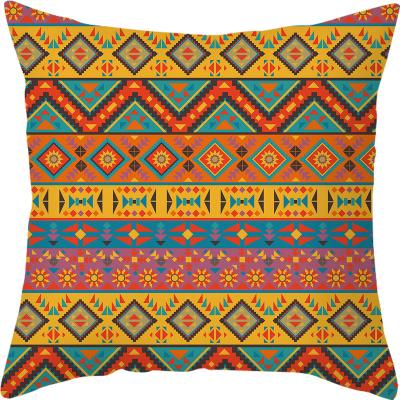 China sellingLight PORTABLE Bohemian Luxury Pillow Case Retro Printed Bohemian Geometric Mandala Peach Skin Pillow Case for sale