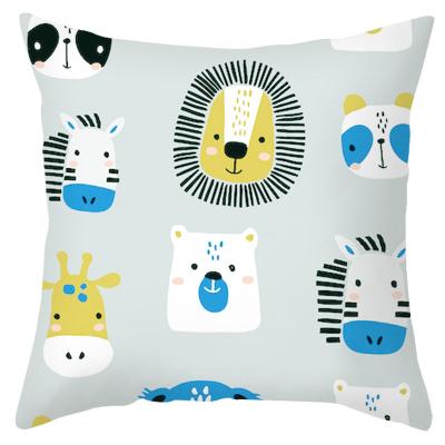 China PORTABLE Pillow Case Cartoon Panda Upholstery Living Room Cushion Cover Animal Lion Pillow Case for sale