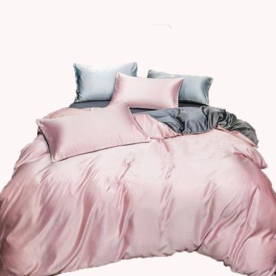 China Modern luxury mulberry silk pure silk pillowcase bedding satin duvet cover set silk bedding set for sale