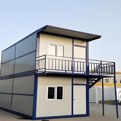 China Versatility Double Layer Folding 2 Floor Container House 20 Foot Can Resist Earthquakes for sale