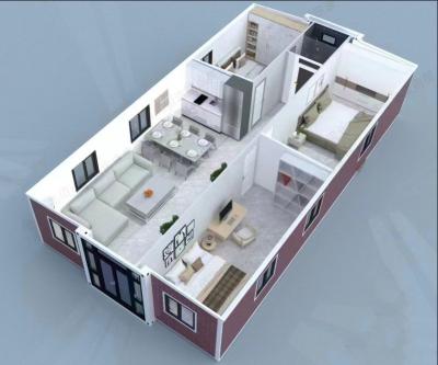 China Customised 20 30 40Ft Insulated Tiny Portable Prefab Expandable Container House With 1 to 6 Bedroom for sale