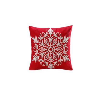 China Hot Sale Christmas Anti-pilling Cotton Plaid Embroidery Christmas Deer Cushion Cover Wholesale Decorative Cushion Cover for sale