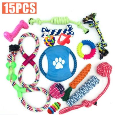 China Cheap Bulk Stocked Eco-Friendly Dogs Hand - Woven Interactive Dog Rope Toys Set Super Strong Bite-Resistant Chew for sale