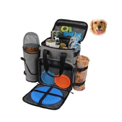 China Best Snack Storage Toy Accessories Eco-Friendly Kit Luggage Small Pet Bags Backpack Tote Cat Dog Travel Bag With Bowl for sale