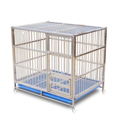 China Fashion Custom Stainless Steel Collapsible Large Dog Cage Heavy Duty Metal Cages for sale