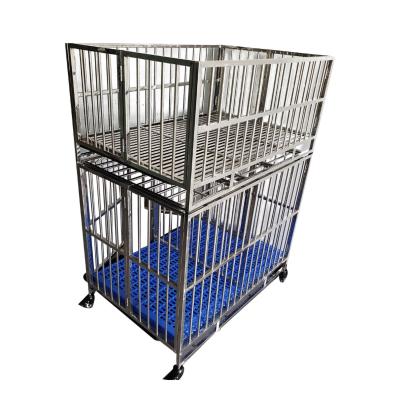 China Customizable Size Puppy Cage Folding Stainless Steel Stackable Collapsible Dog Cage Xxxl for sale