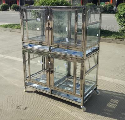 China Fashion glass cage-02 stainless steel is contagious kennel cough to humans how un-marry bully dog ​​bdx long 95*65*72 for sale