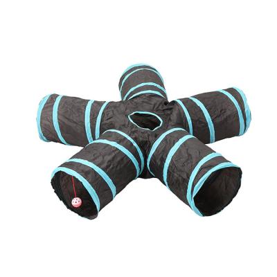 China Finger Cat Agility Play Tunnel Tube Kitty Cat Safety Wholesale 5 Way Pet Training Tunnel for sale