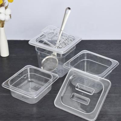 China Grocery Store Restaurant Kitchenware Restaurant PC Gastronorm Container Food Pan GN Clear Plastic Casserole etc. hotel buffet for sale