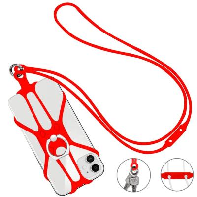 China 2021 hot wholesale universal Anti-fall phone finger grip iphone case silicone cell phone lanyard for sale