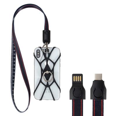 China 2020 Multifunctional Portable USB Cable Neck Charging Strap For Mobile Phone for sale