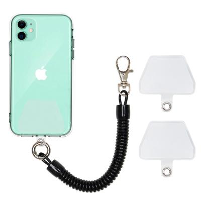 China Resistant to Pull and Waterproof Clear Plastic-elastic Spiral Phone Coil Multifunctional Portable Detachable Cell Phone Strap Lanyard for sale