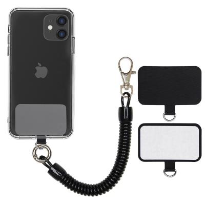 China Resistant to Pull and Water Hot Plastic Key Chain Tool Elastic Spring Rope Buckle Elastic Phone Strap for Smartphone for sale