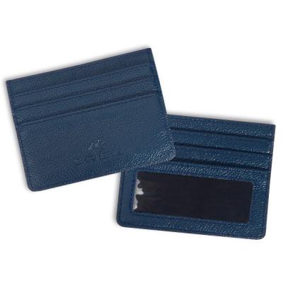 China Embossed/debossed/silk printing RFID blocking credit card wallet holder genuine leather case for sale