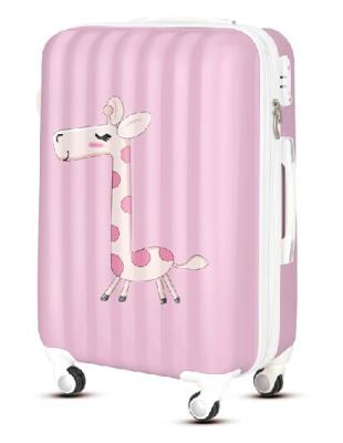 China PC Giraffe ABS PC Movie Kids Rolling Luggage Case Kids Trolley Suitcase for sale