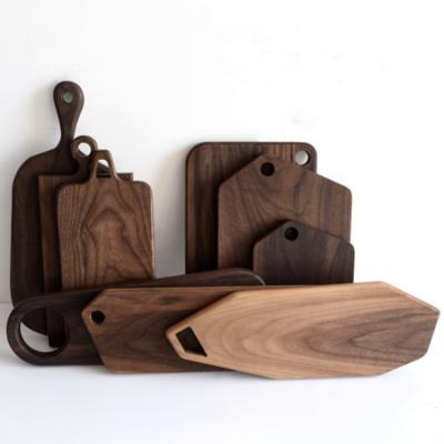 China Amazon Sustainable Hot Selling Natural Wax Oiled End Solid Wood Grain Black Walnut Cutting Cutting Boards for sale