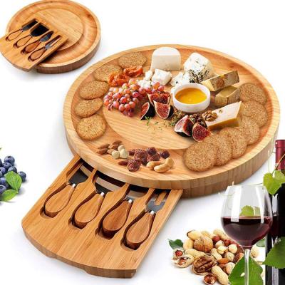 China Sustainable Wholesale Custom High Quality Bamboo Wooden Cheese Board for sale