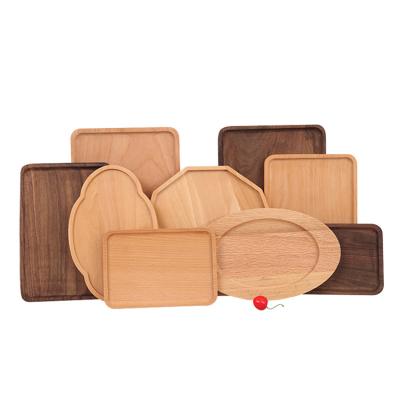 China Wholesale Acacia Bamboo Ebony Walnut Beech Wood Hotel Rectangle Serving Trays for sale