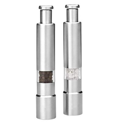 China Sustainable Type Mini Pepper Grinder&mill , One Hand Mini Manual Spice Salt Amazon Supplier Thumb Press Grinder for sale