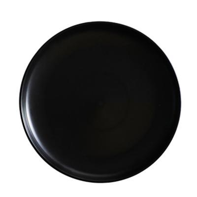 China Customized Viable Matte Glaze Black Ceramic Dinner Dish, Cheap Solid 10.5 Inch Ceramic Dish Charger Dish For Hotel for sale