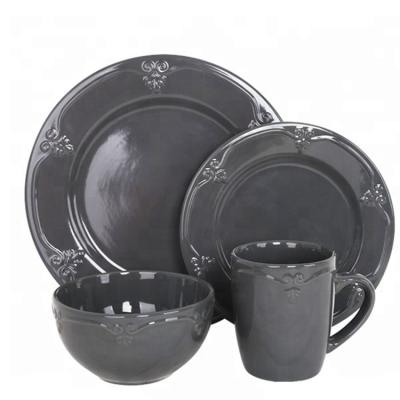 China Eco-Friendly Sustainable Ceramic Fruit Sushi Fruit Dinnerware Set 16 Pcs Stoneware Ceramic Dinner Set for sale