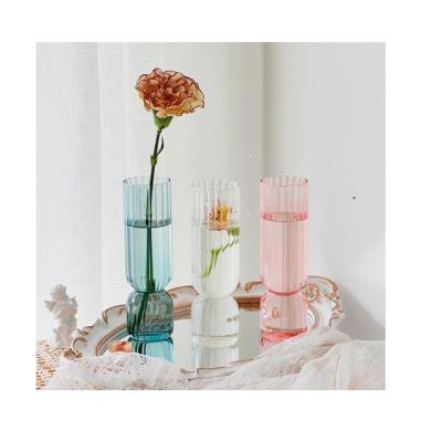 China 2021 creative hotel props CLASSIC simulation flower living room decoration flower arrangement glass flower vase for sale