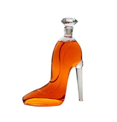 China High Heels Wholesale Cheap High Quality High Heel Shoe Shape Glass Bottle Borosilicate Glass Whiskey Wine Decanter for sale