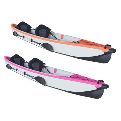 China PVC & Hot Selling Amazon Tandem Kayak Portable Cruising Inflatable Kayaking Boat 473cm Multi Colors Drop Stitch for sale