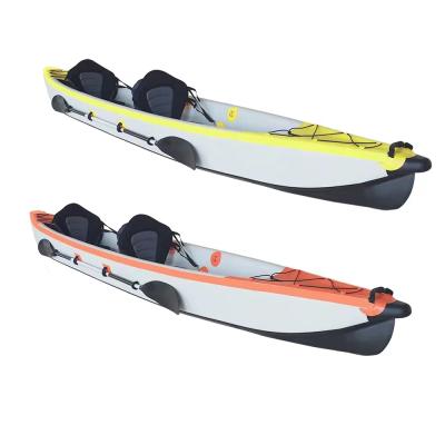 China PVC & Hot Selling Amazon Tandem Kayak Portable Cruising Inflatable Kayaking Boat 473cm Multi Colors Drop Stitch for sale