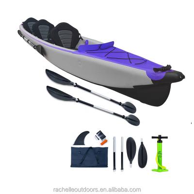 China Drop stitch & 2021 PVC New Trend Wholesale Inflatable Drop Point Fishing Canoe Kayak Rowing Paddle Boat For 1-3 Person for sale