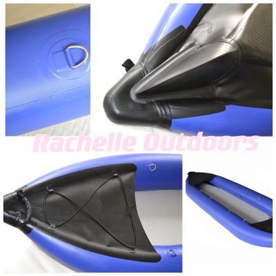 China PVC & Drop Stitch New Tandem 2 Person Canoe Kayak Float Pontoon Foldable Fishing Inflatable Rowing Boats for sale