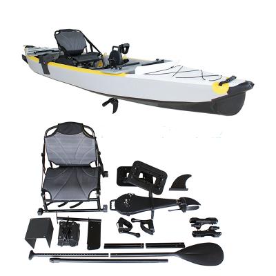 China PVC & Drop Stitch New 430cm Inflatable Canoe Kayak Drop Stitch New 430cm Drop Stitch Craft Foot Pedal Training Fishing Sip Portable Boat Kayak for sale