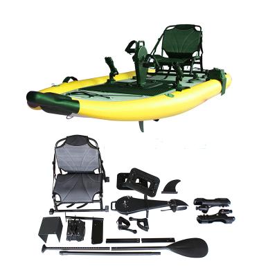 China New fashion PVC wall floor PVC wall inflatable drop stitch white inflatable hobiekajak canoa paddle board sea fishing pedal board for sale