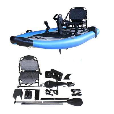 China Foldable Drop Point Floor PVC Wall 335cm Air Drop Point Water Fishing Inflatable Pedal Paddle Boards Supple with Aluminum Alloy Oars for sale