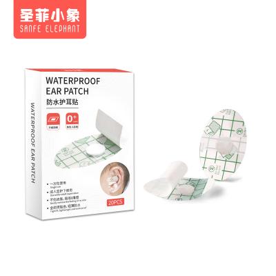 China 20pcs High Quality Waterproof Swimming Shower Ear Patch Elasticity PU add Absorbent cotton ear cover protection sticker Add absorbent cotton for sale