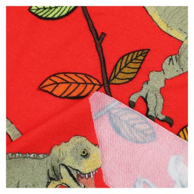 China Other Boys Likes Hot Supply Dinosaurs Printed Plain Bamboo Spandex Tank Top Fabric for sale