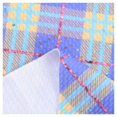 China Other Competitive Price Shirts Knitted Stretch Jacket Elastic Fabric Polyester Checked for sale