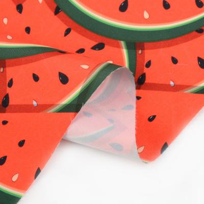 China Other Summer Sustainable Material Watermelons Woven Polyester Peach Skin Fabric for sale