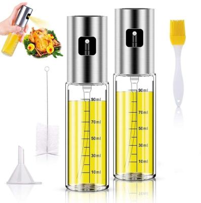 China Stocked Stainless Steel 100 ml Olive Oil Sprayer Set Olive Oil Spray Bottle Olive Vinegar For Salad Cooking for sale