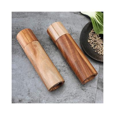 China Who respects the environment. Easy Tools Kitchen Salt and Pepper Grinder Stainless Steel Manual Wooden Salt and Pepper Grinder for sale