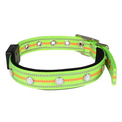 China Padded 2 in 1 Reflective Dog Collar Hot Sale Rechargeable Dog Collar Light for sale