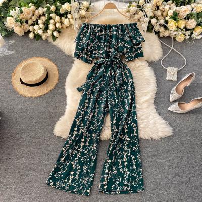 China Women Summer QUICK DRY Overalls Loose Pants Tops Pants Prints Fashion Design Stylish Overalls for sale