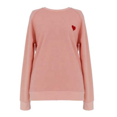 China Sustainable Fashion Casual Comfortable Soft Women's Long Sleeve Pullover Sweatshirt Without Hood for sale