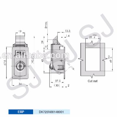 China Brand high quality black PA china plastic master latch DK725-7 (SJ) for sale