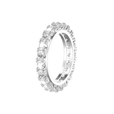 China 3mm Luxury Bling Bling Cubic Zirconia 925 Sterling Silver Eternity Ring for sale