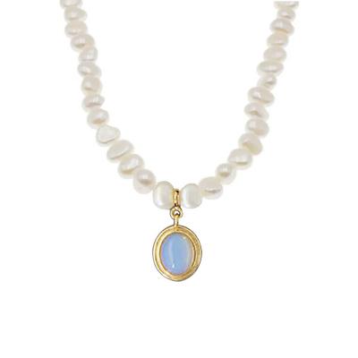 China TRENDY Natural Freshwater Baroque Pearl 925 Sterling Silver Necklace For Woman for sale