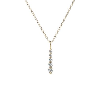 China TRENDY Minimalist Jewelry Simple CZ 14K Gold Plated Over S925 Sterling Silver Lady Necklace for sale