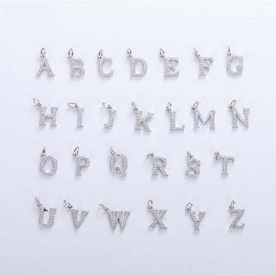 China 26 TRENDY Initial Letter CZ Alphabet Necklace Genuine Silver 925 Sterling Silver Pendants for sale