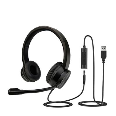 China Headband USB Earphones With Mic Handsfree Headset Noise Canceling Call For Gaming Computing for sale